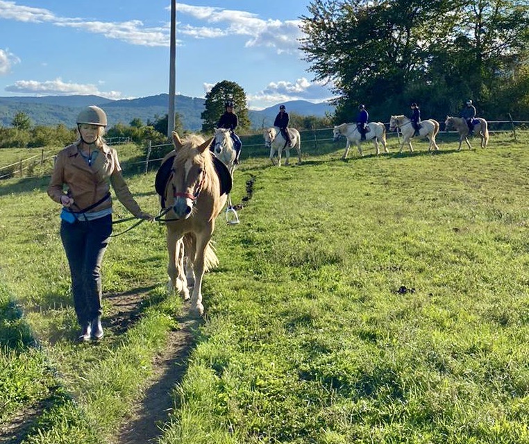 Horseback riding near Plitvice Lakes National Park in Croatia.