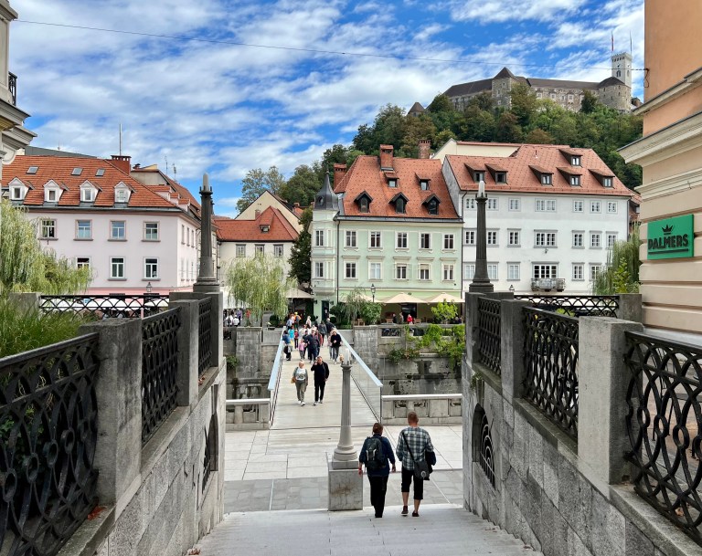 Ljubljana has 17 bridges. Many of its most beautiful bridges are pedestrian-only and located within the Old Town. Ljubljana Castle provides a fairy-tale backdrop for several bridges crossing the Ljubljanica River.
