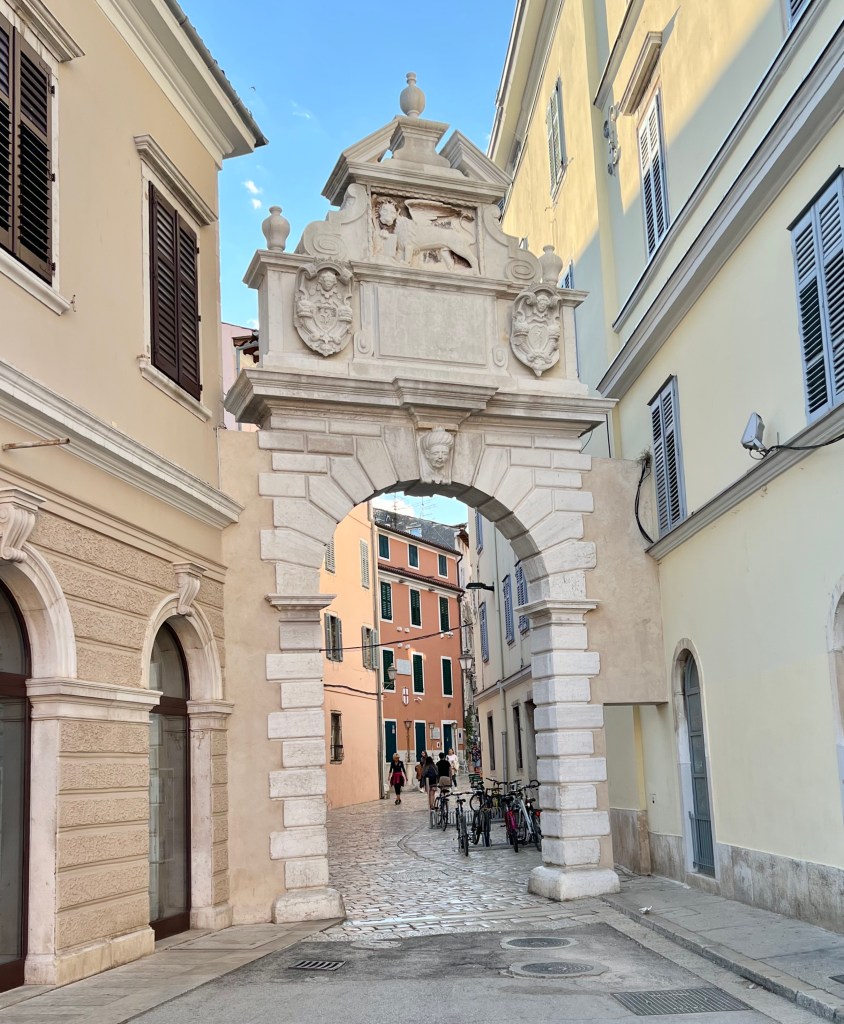 The Baroque Balbi Arch that replaced one of the original seven stone gateways to medieval Rovinj in the late 1670s.